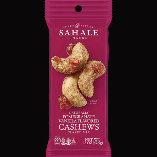 Pomegranate Vanilla Glazed Mix Cashews, 1.5 oz Bag, 18/Carton