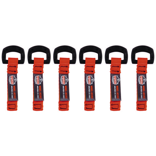 Squids 3707 Web Tool Tether Attachment w/ Non-Conductive D-Ring Tool Tails, 2 lb Max Working Capacity, 3.5", Orange, 6/Pack