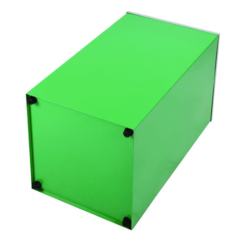 29 Gallon Trash/Recycling Cans, Steel, Green Mixed Recycling Can with Square Lid, Black Trash Can with Square Lid