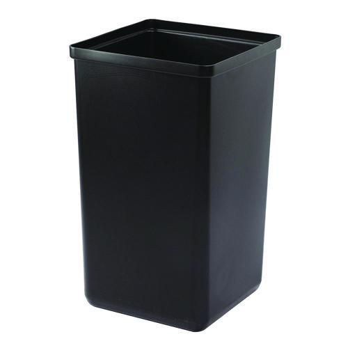 29 Gallon Trash/Recycling Cans, Steel, Green Mixed Recycling Can with Square Lid, Black Trash Can with Square Lid