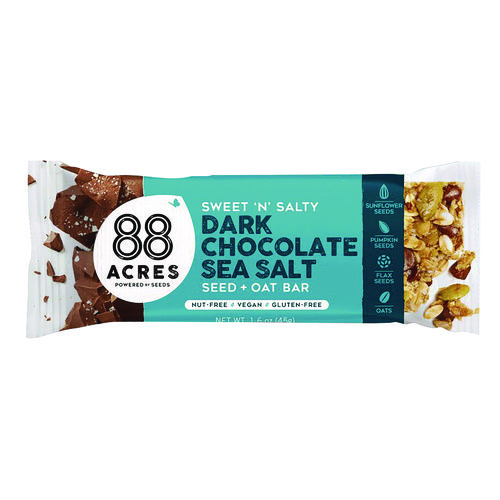 Sweet 'N Salty Gluten-Free Dark Chocolate Sea Salt Seed and Oat Bar, 1.6 oz Bar, 9/Box