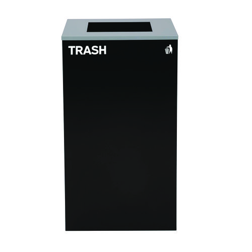 29 Gallon Trash/Recycling Cans, Steel, Blue Recycling Can, Green Recycling Can, Black Trash Can with Square Lids