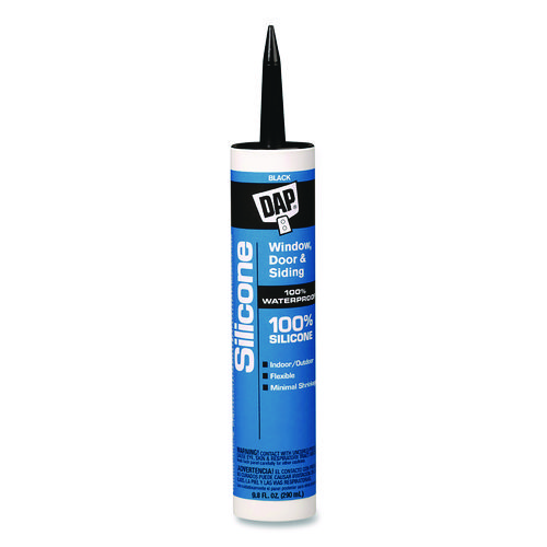 SILICONE PLUS Premium Window, Door and Siding 100% Silicone Sealant, 9.8 oz Tube, Black