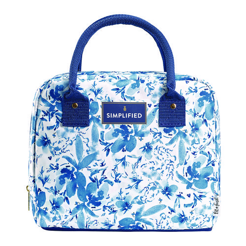 Simplified Lunch Bag 9 x 6 x 10 Blue Floral by FIT FRESH INC FAF7039SIM3166