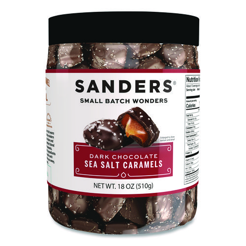 Small Batch Wonders Dark Chocolate Sea Salt Caramels, 18 oz Tub