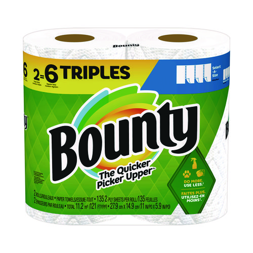 Select-a-Size Kitchen Roll Paper Towels, 2-Ply, 11 x 5.9, White, 135 Sheets/Roll, 2 Rolls/Pack