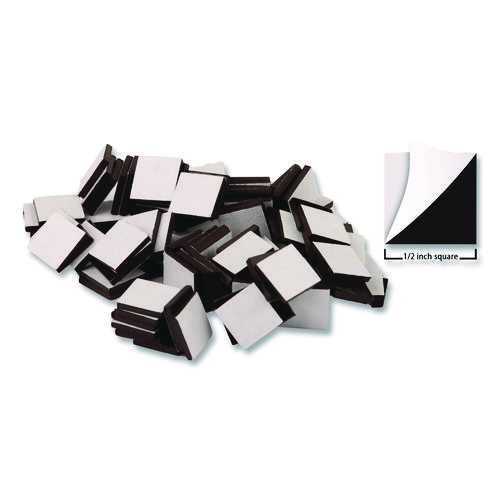 Adhesive Magnetic Squares, Black, 0.5", 100/Set