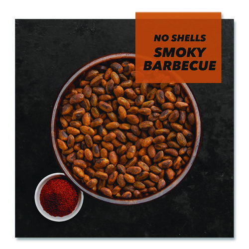 No Shells Smoky Barbecue Pistachios, 2.25 oz Pack, 8/Box