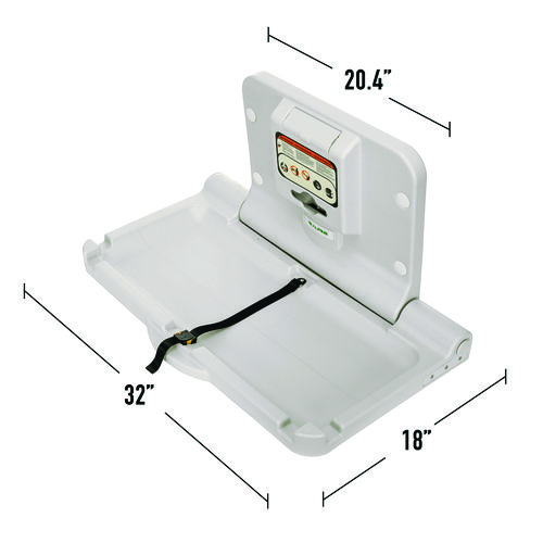 Compact Horizontal Baby Changing Station, 32 x 18, White