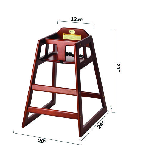 Wooden Stackable High Chair, Supports Up to 50 lb, 29.02" h, Mahogany