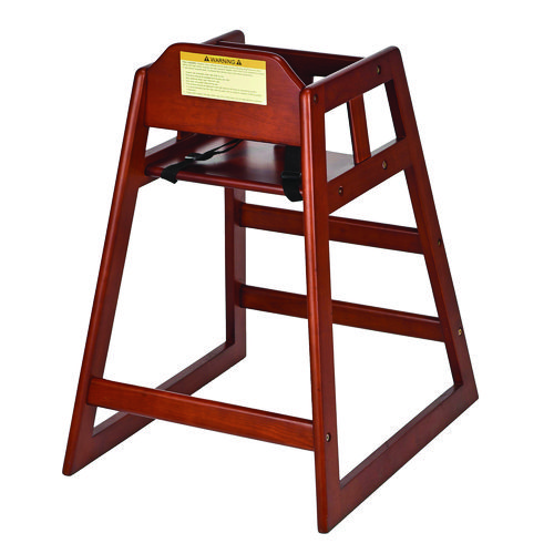 Wooden Stackable High Chair, Supports Up to 50 lb, 29.02" h, Mahogany