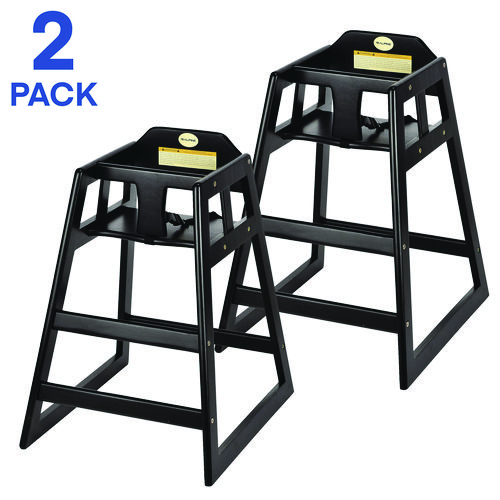 Wooden Stackable High Chair, Supports Up to 50 lbs, 29.02" h, Espresso, 2/Pack