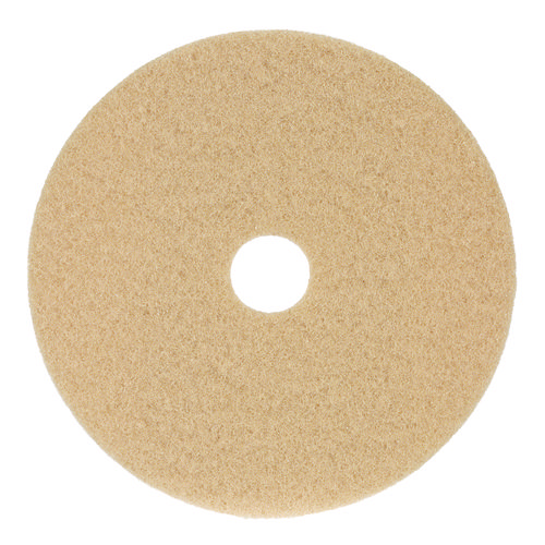 Burnishing Floor Pads, 27" Diameter, Tan, 5/Carton