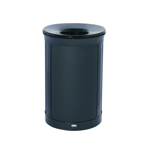 ENHANCE Series Waste Receptacle, 33 gal, Metal, Jet Black Metallic