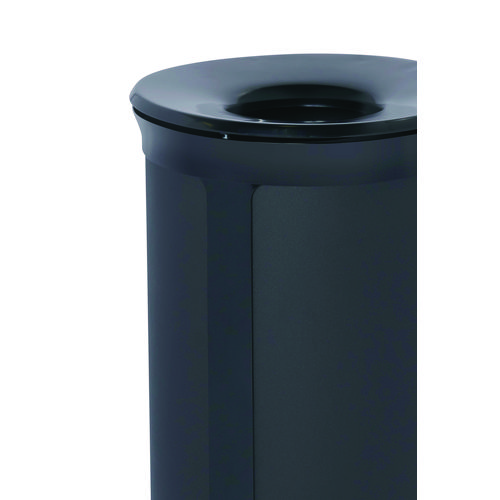 ENHANCE Series Waste Receptacle, 23 gal, Metal, Jet Black Metallic