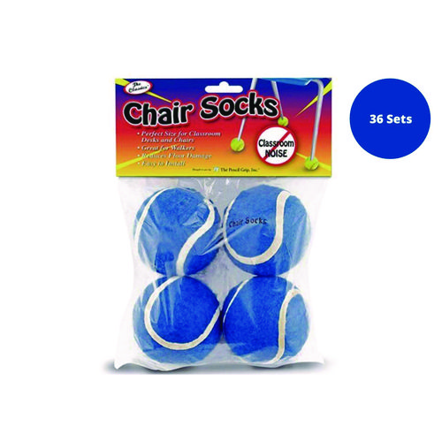 Chair Sox, 2.5", Blue Felt/Rubber, 4/Pack, 36 Packs/Carton