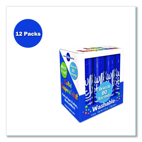 Kwik Stix Single Color Pack, 0.7" x 3.5", Blue, 12/Pack, 12 Packs/Carton