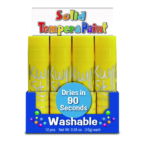 Kwik Stix Single Color Pack, 0.7" x 3.5", Yellow, 12/Pack, 12 Packs/Carton