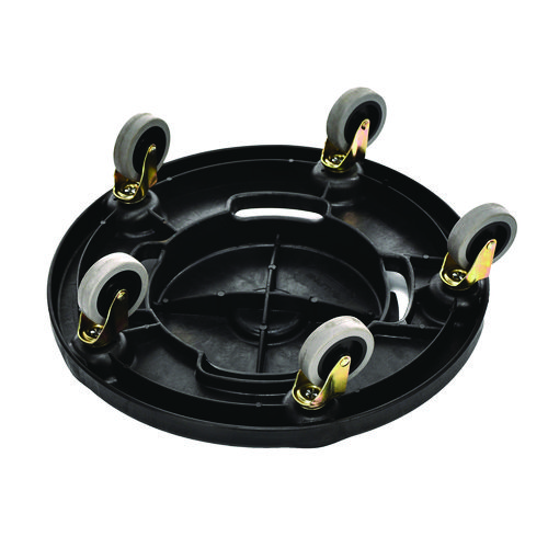 Round 32-Gallon Trash Can Dolly, 500 lb Capacity, 6.1 x 18 x 18, Black