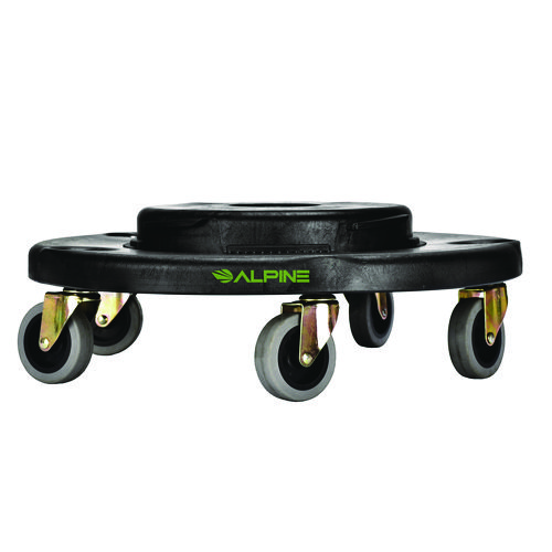 Round 32-Gallon Trash Can Dolly, 500 lb Capacity, 6.1 x 18 x 18, Black