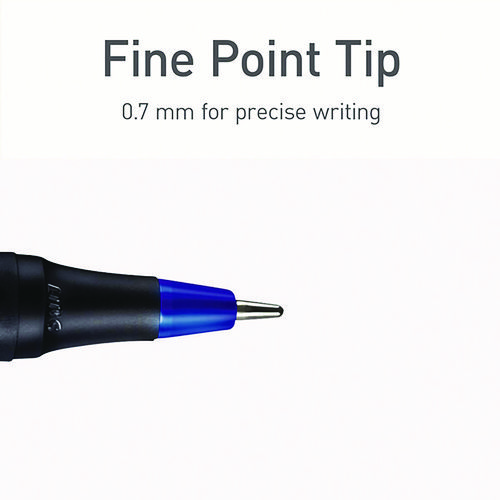 PENTONIC Fine Point Ballpoint Pens, 0.7 mm, Assorted Ink Colors, Black Barrel, 25/Pack