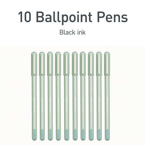 PENTONIC Frost Pen, Stick, Fine 0.7 mm, Black Ink, Pale Gray Barrel, 10/Pack