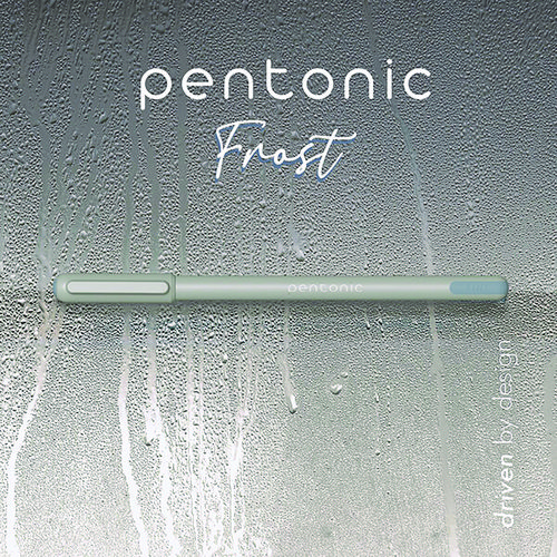 PENTONIC Frost Pen, Stick, Fine 0.7 mm, Black Ink, Pale Gray Barrel, 10/Pack