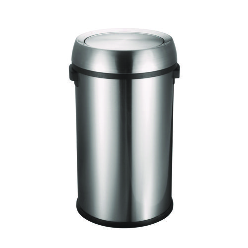 17 Gal Stainless Steel Swivel Trash Can Cover, 15.7 x 15.67 x 15.67, Silver