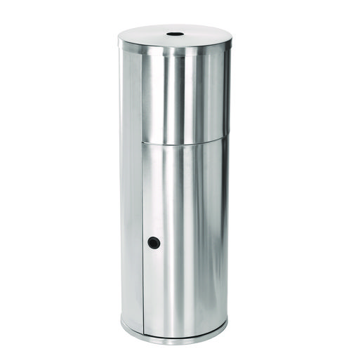 Stainless Steel 7 Gal Trash Can with Gym Disinfecting Wipes Dispenser