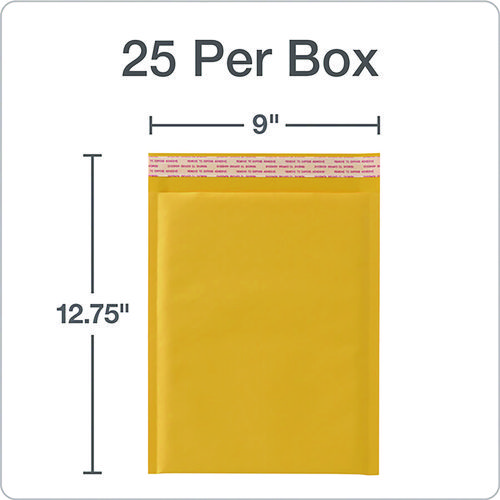 Kraft Bubble Mailers, Barrier Bubble Cushion, Redi-Seal Adhesive Closure, 8.25 x 11, Brown Kraft, 25/Pack