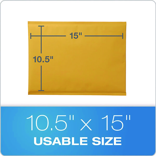 Kraft Bubble Mailers, Barrier Bubble Cushion, Redi-Seal Adhesive Closure, 10.5 x 15, Brown Kraft, 25/Pack