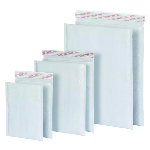 Poly Bubble Mailers, #0, Barrier Bubble Cushion, Redi-Seal Adhesive Closure, 6 x 9, White, 25/Pack