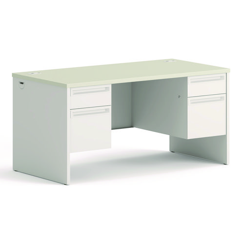 38000 Series Double Pedestal Desk, 60" x 30" x 30", Light Gray/Silver