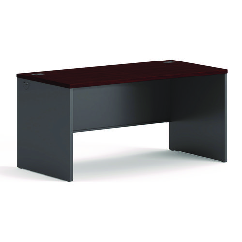 38000 Series Desk Shell, 60" x 30" x 29.5", Mahogany/Charcoal