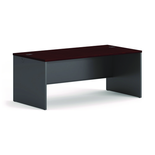 38000 Series Desk Shell, 72" x 36" x 29.5", Mahogany/Charcoal