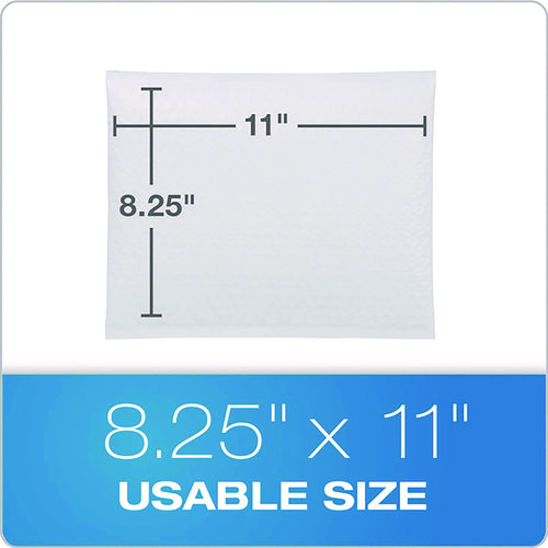 Poly Bubble Mailers, #2, Barrier Bubble Cushion, Redi-Seal Adhesive Closure, 8.25 x 11, White, 25/Pack