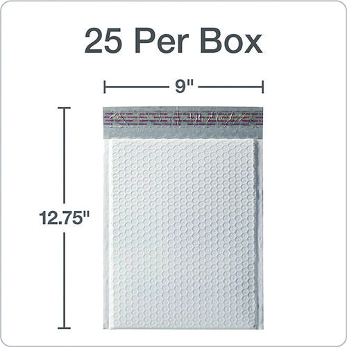 Poly Bubble Mailers, #2, Barrier Bubble Cushion, Redi-Seal Adhesive Closure, 8.25 x 11, White, 25/Pack