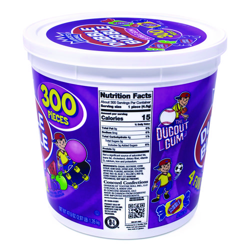 Bubble Gum Assorted Flavor Twist Tub, 300 Pieces/Tub, 1 Tub/Carton