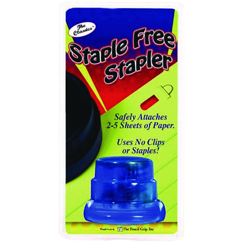 Staple-Free Stapler, 5-Sheet Capacity, 0.5" Throat Depth, Blue, 24/Carton