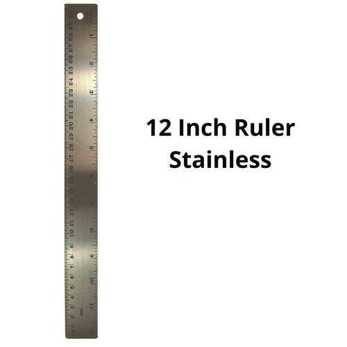 Stainless Steel Ruler, Standard/Metric, 12" Long, Silver, 72/Carton