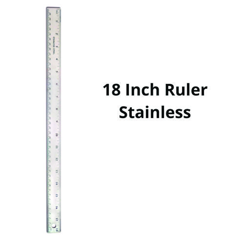 Stainless Steel Ruler, Standard/Metric, 18" Long, Silver, 36/Carton