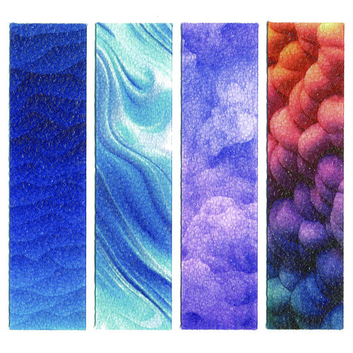 Zen Strips, Sandy Gradient, Assorted Colors, 4/Set, 36 Sets/Carton