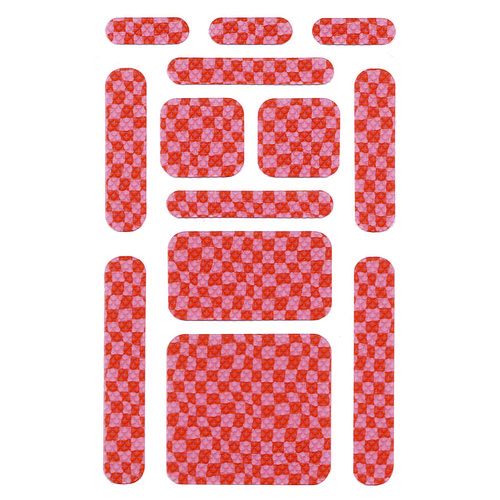 Anywhere Zen Strips, Bumpy Checkered, Pink/Red, 13/Set, 24 Sets/Carton