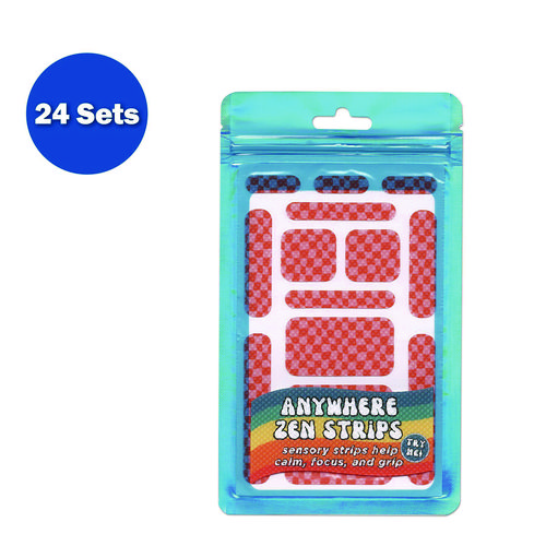 Anywhere Zen Strips, Bumpy Checkered, Pink/Red, 13/Set, 24 Sets/Carton