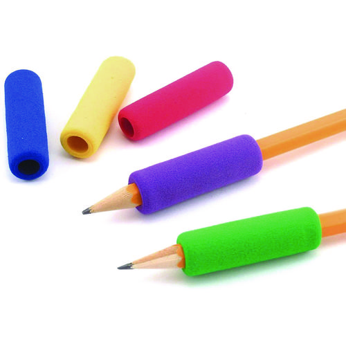 Foam Pencil Grip, 0.5" Long, Assorted Colors, 600/Carton