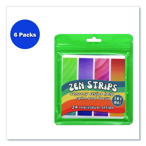 Zen Strips, Bumpy Gradient Classpack, Assorted Colors, 24/Set, 6 Sets/Carton