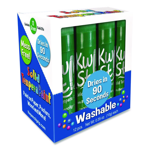 Kwik Stix Single Color Pack, 0.7" x 3.5", Green, 12/Pack, 12 Packs/Carton