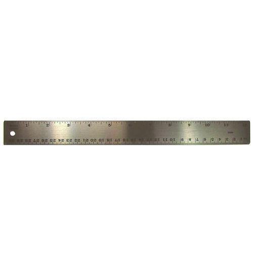 Stainless Steel Ruler, Standard/Metric, 12" Long, Silver, 72/Carton