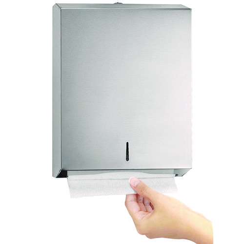 Vertical C-Fold/Multi-Fold Paper Towel Dispenser, 14.5 x 4 x 11.2, Brushed Stainless Steel