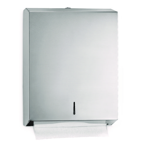 Vertical C-Fold/Multi-Fold Paper Towel Dispenser, 14.5 x 4 x 11.2, Brushed Stainless Steel